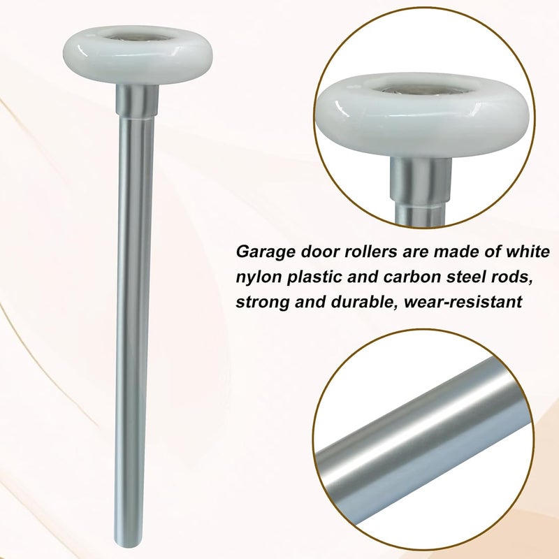OSVJE 2 Pcs 1.8" Nylon Garage Roller 7.5" Stem, Quiet Garage Wheels for Smooth and Durable Garage Track Replacement,High Load Capacity - Image 3